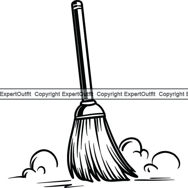 Maid Broom Sweep Costume Clean Cleaning Stick Broomstick Floor Sweeper Dust Housekeeping Ground .SVG .PNG Clipart Vector Cricut Cut Cutting