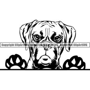 Boxer #6 Peeking Dog Breed K-9 Animal Pet Hound Pedigree Canine Logo Cartoon Mascot Logo .SVG .PNG Digital Clipart Vector Cricut Cut Cutting