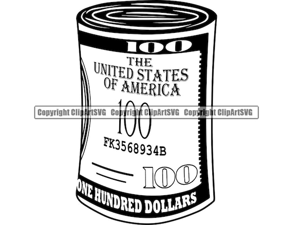 Money Cash Roll Knot Stack 100 Dollar Paper Bill Currency Etsy