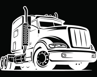 Truck Driver #31 Trucker Big Rigg 18 Wheeler Semi Tractor Trailer Cab Flat Bed Company Trucking Logo.SVG .EPS .PNG Vector Cricut Cut Cutting