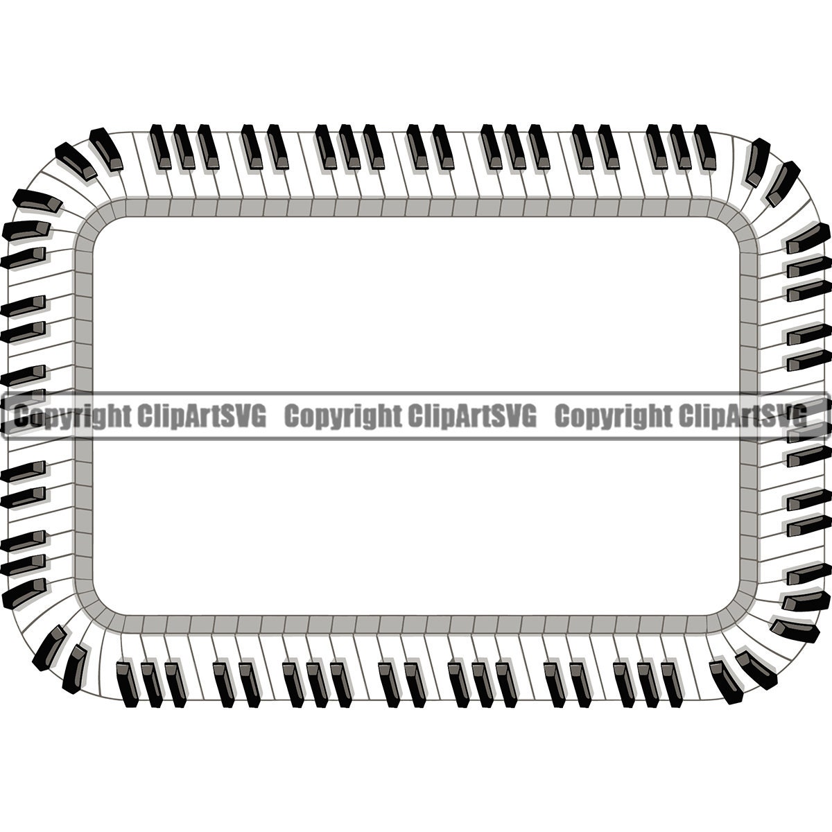 Piano Keys Rectangle Frame Border Music Note Symbol Treble Etsy