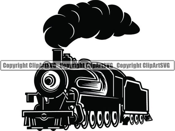 Steam Engine 26 Train Locomotive Smoke Vintage Railroad Railway Track  Transportation Retro Logo .SVG .PNG Clipart Vector Cricut Cut Cutting - Etsy