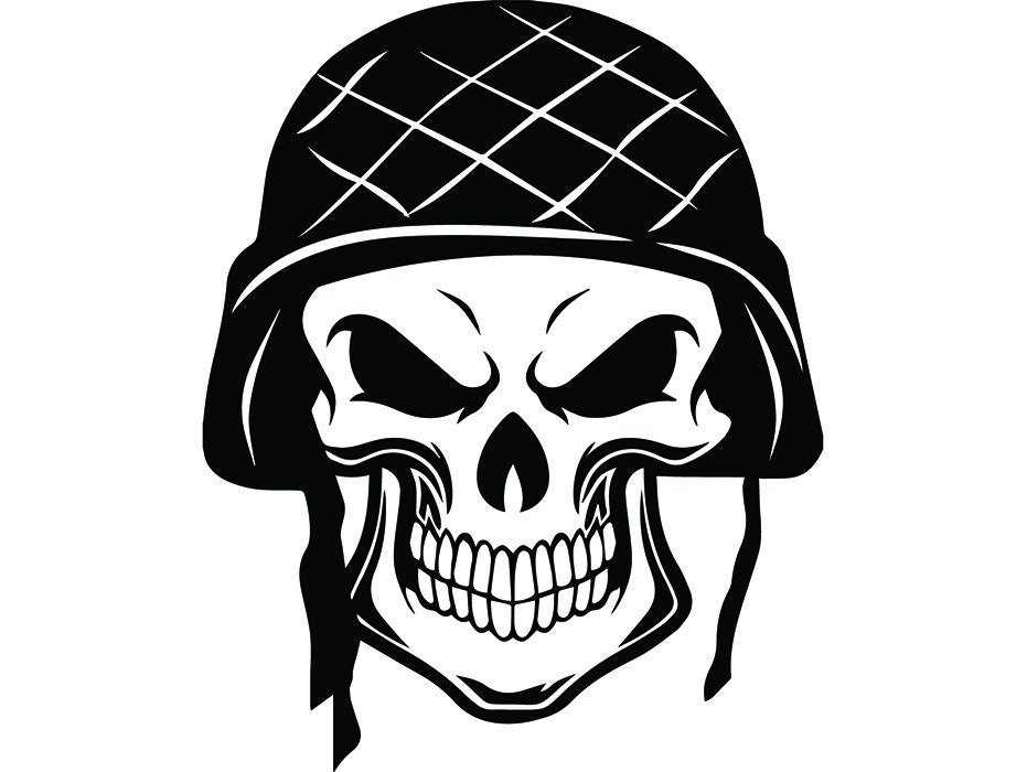 Military Skull 11 Skeleton Bullet Army Helmet Machine Gun Etsy