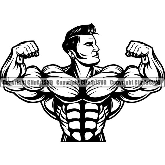 Musculation Homme Muscle Flex Haltère Posant Fitness Gym