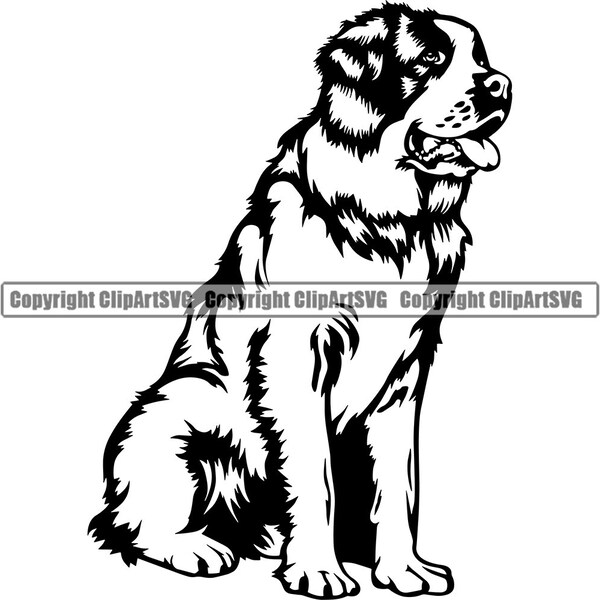 St Bernard Dog Beg Begging Happy Breed Paw Puppy Pup Pet Art Bernese Mountain Greater Swiss Mountain Logo SVG PNG Clipart Vector Cut Cutting