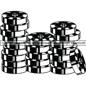 Poker Chip #6 Stack Money Leader Carte da gioco Gioco d'azzardo Gamble Casino Scommesse Blackjack Gioco Logo. SVG. PNG Clipart Vector Cricut Taglio Taglio