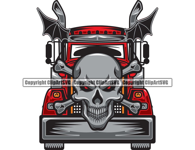 Skull Skeleton Semi Tractor Trailer Trucking Truck Driver - Etsy