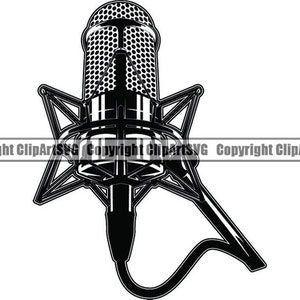Microfono n. 25 Audio Registrazione audio Registra microfono vocale Attrezzatura per studio musicale Trasmissione radiofonica Podcast.SVG.EPS.PNG Taglio Cricut vettoriale