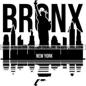 New York City Bronx Urban Life Environment Building Skyline Area Road Street Art Design Element Logo SVG PNG Clipart Vector Cutting Cut File