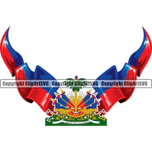 Haiti Haitiano L'Union Fait La Force Bandeira País Mundo Nação Sinal Símbolo Distintivo Design Elemento Logotipo SVG PNG Clipart Corte Arquivo de corte