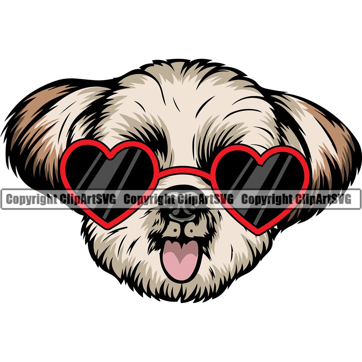 Shih Tzu Dog Heart Sunglasses American Breed Puppy Pup Pet Art Etsy