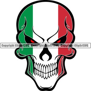 Italië Italiaanse Italia schedelvormige wereld nationale natie vlag Logo Art. JPG. PNG Clipart Clip Art Design grafische download afdrukbaar bestand