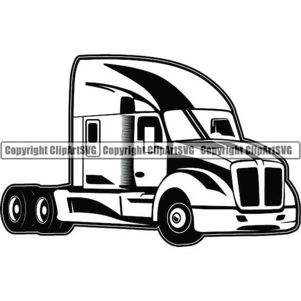 Truck Driver #37 Trucker Big Rigg 18 Wheeler Semi Tractor Trailer Cab Shipping Moving Company Trucking Logo .SVG Vector Cricut Cut Cutting