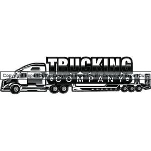 Conductor de camión Empresa de entrega de camiones Big Rigg Semi Tractor Trailer Cabina Envío Logotipo en movimiento .JPG .SVG Clipart Vector Cricut Corte Corte