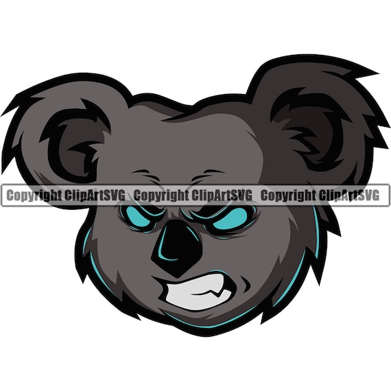 Koala Bear Mascotte Scuola Squadra Testa Faccia Sport eSport Gioco
