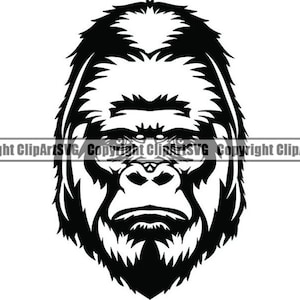 Goryl Małpa #13 Małpa Dzikie Zwierzę Dzikie Zwierzęta Dżungla Kreskówka Naczelne Zoo Zespół Sport Maskotka Logo .SVG .PNG Clipart Wektor Cricut Cięcie Cięcie