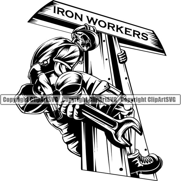 Steel Worker Skeleton Welder Welder Welding Metal Iron Beam Torch Skull Work Build Fix Repair Art Design Logo SVG PNG Clipart Vector Cut