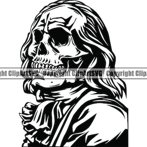 Benjamin Franklin #1 Skull Dead President Money Cash Statue Horror Profit Investing Tattoo Logo .SVG .PNG Clipart Vector Cricut Cut Cutting