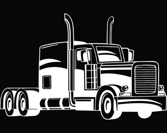 Truck Driver #34 Trucker Big Rigg 18 Wheeler Semi Tractor Trailer Cab Flat Bed Company Trucking Logo.SVG .EPS .PNG Vector Cricut Cut Cutting
