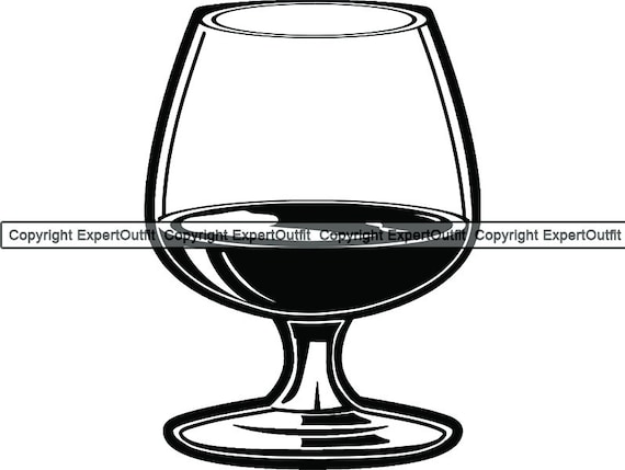 Liquor Glass #5 Brandy Cocktail Alcohol Liquor Ice Bar Pub Tavern Bartender  Glass Company Logo .SVG .PNG Clipart Vector Cricut Cut Cutting