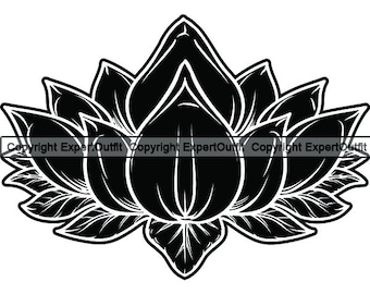 Lotus Flower #5 Nature Garden Floral Blossom Plant Grow Pedal Bloom Yoga Budda Meditation Health .SVG .PNG Clipart Vector Cricut Cut Cutting