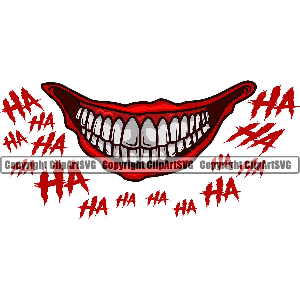Joker Smile Clown Laughing Ha Funny Mouth Mask Evil Grin Grinning
