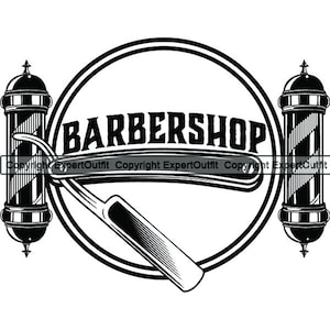 Barber Logo Barbershop Salon Haircut Hair Cut Hairstyle Hairstylist Hairdresser Shave Groom Logo .SVG .PNG Clipart Vector Cricut Cut Cutting