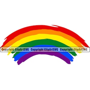 Gay Rainbow Bandera Pintura Trazo Orgullo Amor Símbolo LGBT Orgullo Derecho Poder Homosexual Lesbiana Diseño Elemento Arte Logotipo SVG PNG Clipart Vector Cut