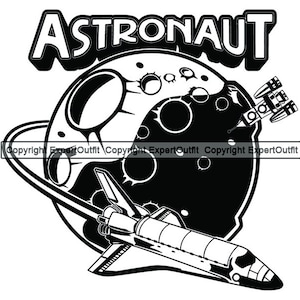 Astronaut Anzug Space Shuttle Nasa Weltraumforschung Astronomie Raumschiff Rakete Mission Start Logo.SVG.PNG Clipart Vektor Cricut Cut Cutting