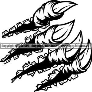 Animal Claw Torn Scratch Scratches Rip Ripped Wild Paw Foot College High School Team Sport Mascot Logo SVG PNG Clipart Vector Cut Cutting