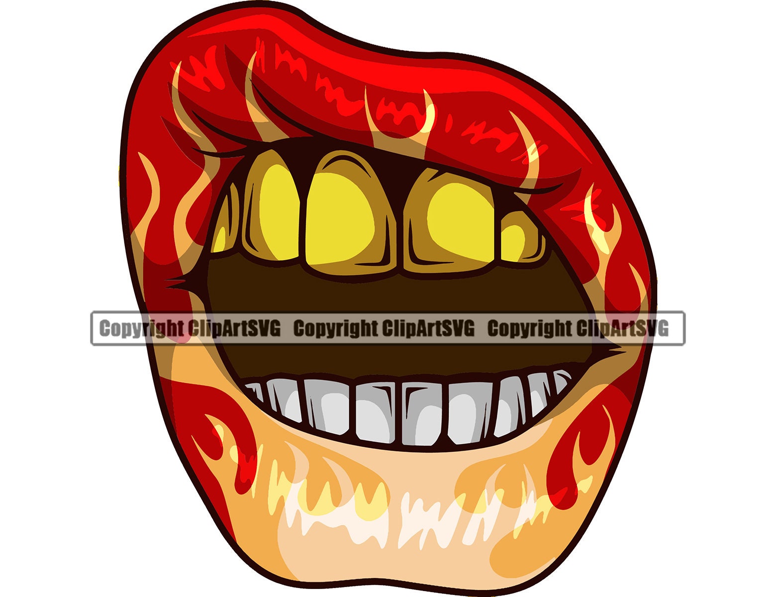 Female Gold Teeth Grill SVG Design Savage Woman Hip Hop Rap Lady Rapper Tattoo Gangster Girl Grillz Angry Mad Face Head SVG Cut File Jpg PNG