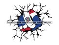 Dominican Republic Fist Punch Break Wall Flag Country World Nation Map Sign Symbol Design Element Logo SVG PNG Clipart Vector Cut Cutting