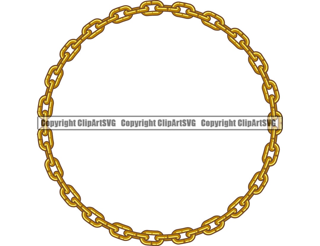 Chain Link Gold Circle Frame Endless Metal Rope Stainless Steel Towing
