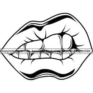 Sexy Lippen Gold Zähne Grill Grillz Mund Schläger Gangster Rich Geld Art Rap Rapper Hip Hop Design Logo SVG PNG Clipart Vektor Schneiden Schneiden Datei