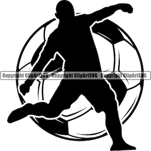 Soccer Logo #14 Player Kick Ball Net Goal Futball Field Ball Team Sport School College Kids Game .SVG .EPS .PNG Vector Cricut Cut Cutting