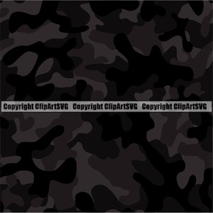 May include: Black and grey camouflage pattern. Copyright ClipArtSVG.