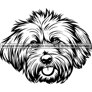 Lhassa Apso chien race visage chiot tête chiot animal de compagnie vieux chien de berger anglais maltais Shih Tzu bichon frisé bichon havanais Logo SVG PNG Clipart coupe coupe