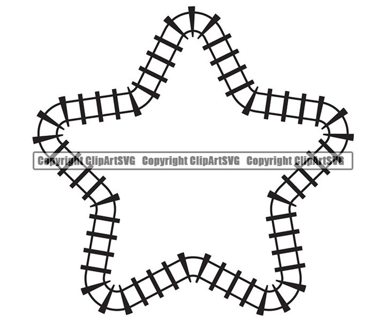 Train Track Oval Star Rail Railroad Railway Metro Monorail Etsy