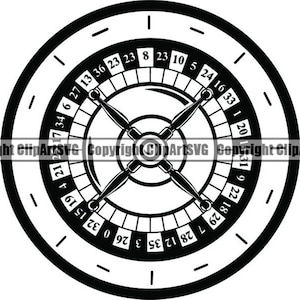 Roulettetafel #1 Wielinzet Weddenspel Gokker Gokken Gokken Casino Geluk Kans Risico Logo. SVG. PNG Clipart Vector Cricut Cut Cutting