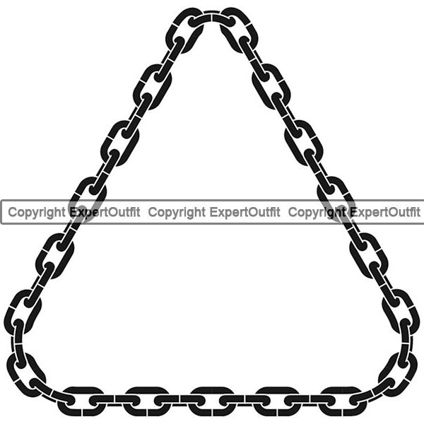 Chain Link Triangle Frame Endless Metal Rope Steel Towing Hardware Connect Tow Security Strong .SVG .PNG Clipart Vector Cricut Cut Cutting