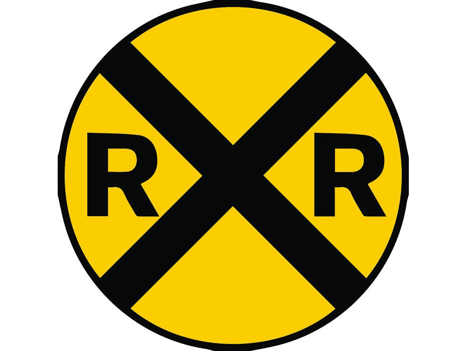 Railroad Sign 2 Train Crossing Retro Railway Track Etsy