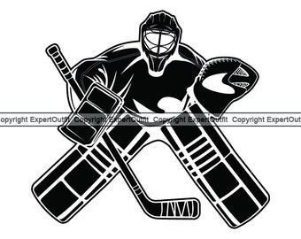 Ice Hockey Goalie Posing In Full Gear Stock Photo - Download Image
