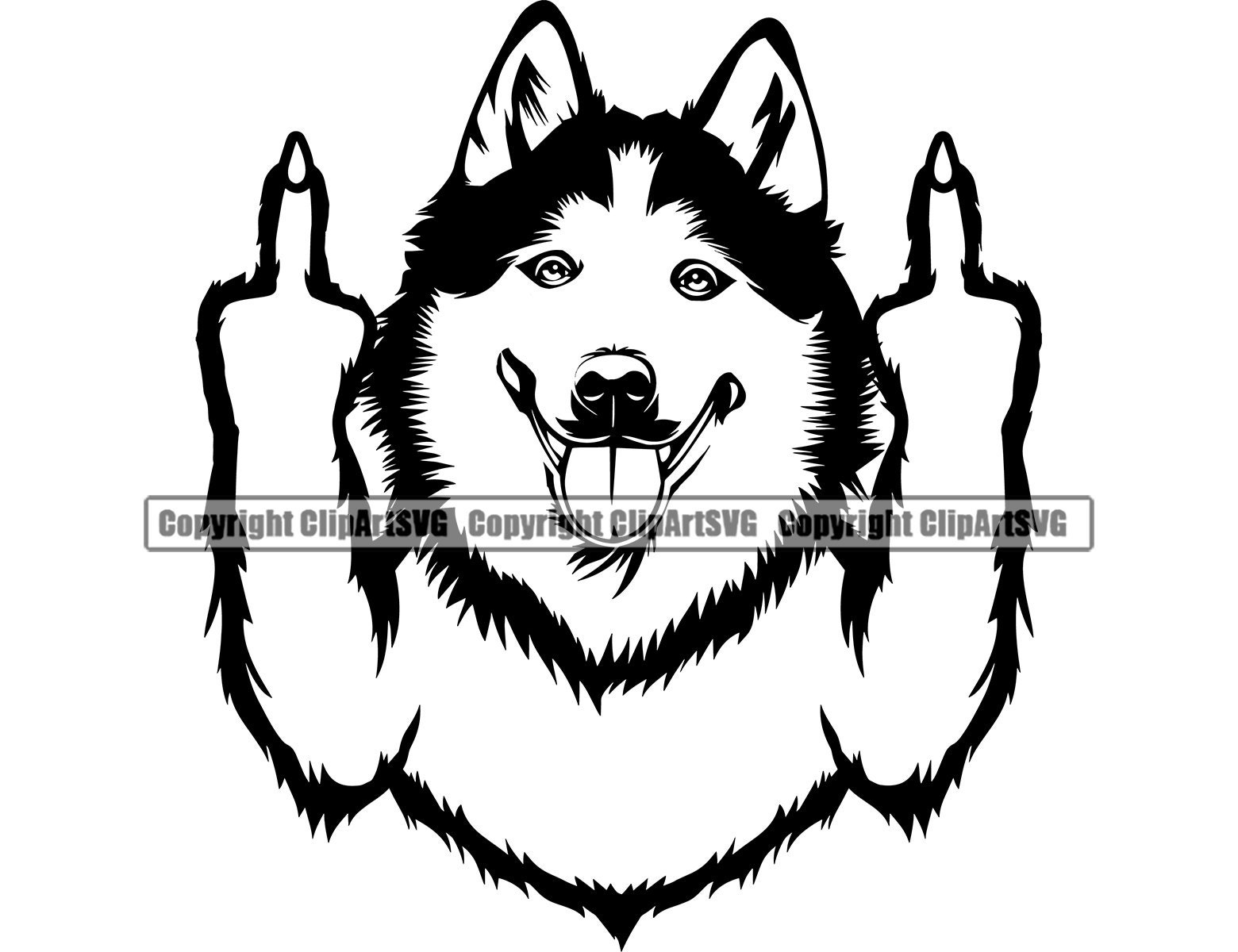 Siberische Husky hond middelvinger ras Paw Puppy Pup huisdier grappig  silhouet ontwerpelement Logo SVG PNG Clipart Vector Cricut knippen snijden  bestand - Etsy België, image size:1560x1200