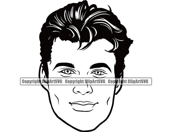 Handsome Man Male Man Face Dimples Head Wavy Hair Young Guy - Etsy Australia