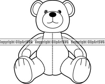 Teddy Bear #1 Stuffed Animal Bear Hugs Valentines Wildlife Brown Childhood Gift Love Fun Baby .SVG .PNG Clipart Clipart Vector Cut Cutting