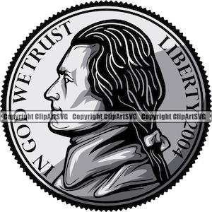 5 Cent nikkel munt verzamelen geld Cash Rich Bank opslaan lening USD rijkdom advertentie teken Art Design Element Logo SVG PNG Clipart Vector knippen snijden