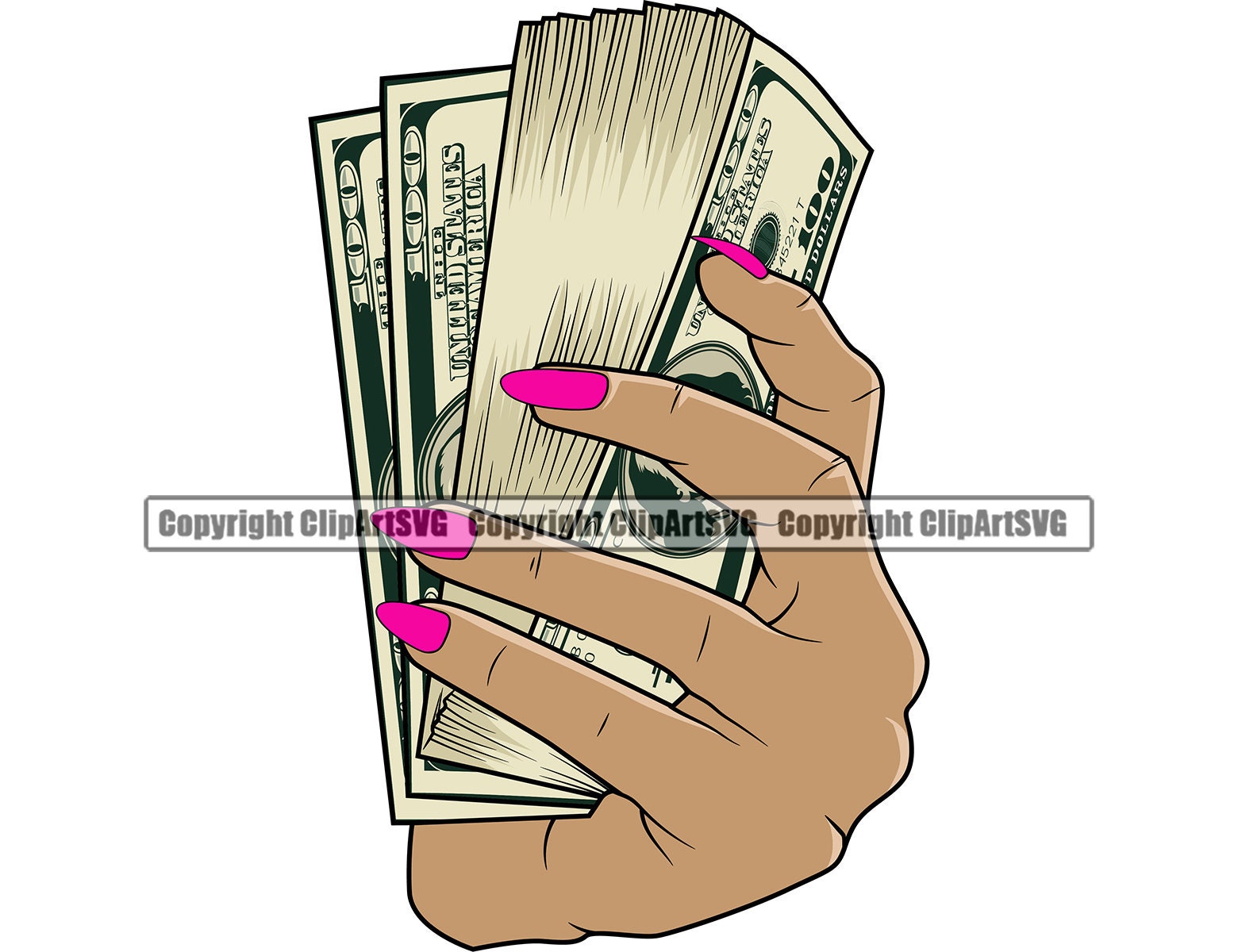Female Hand Holding Money Knot Stack 100 Hundred Dollar Bill Etsy