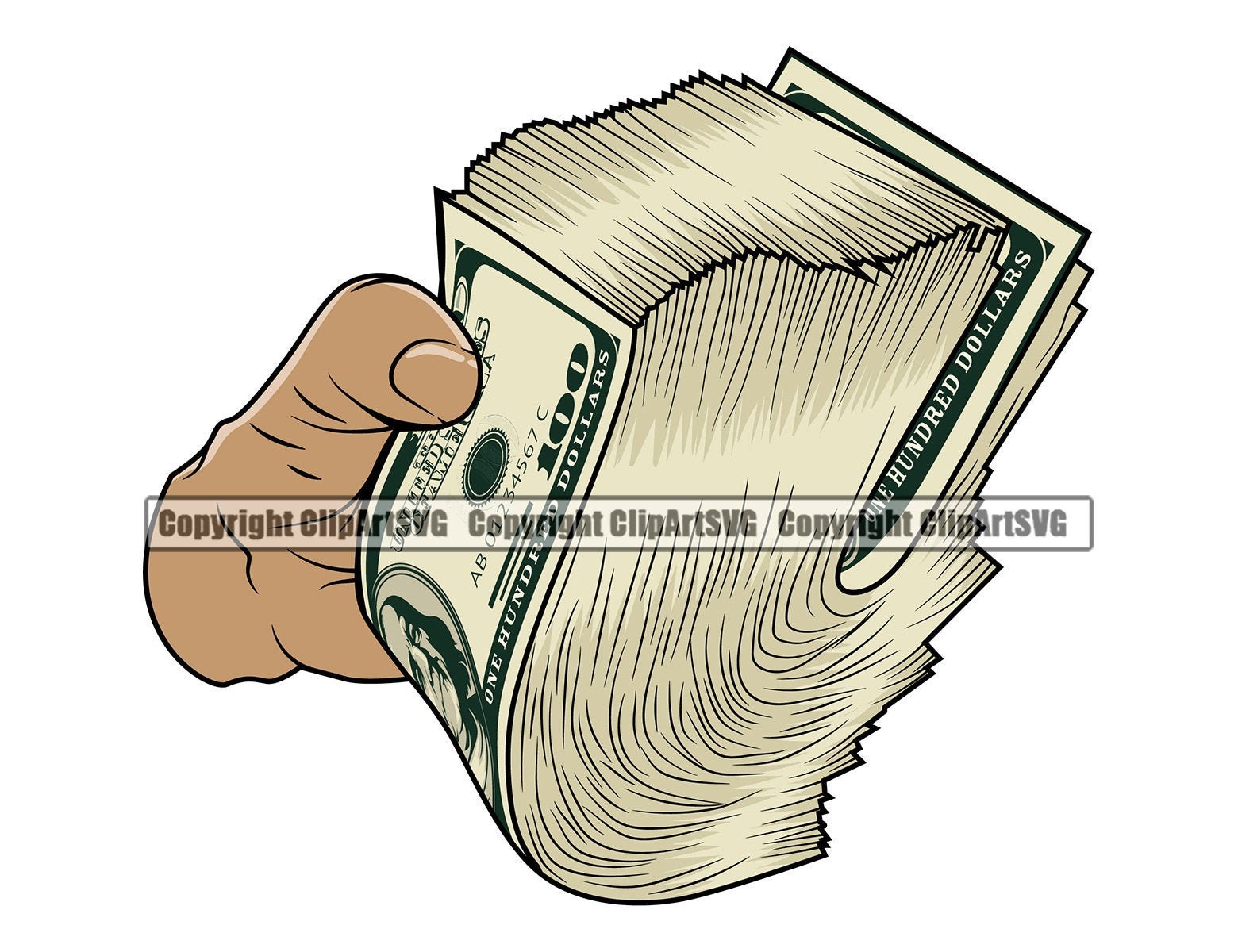 Man Hand Holding Money Knot Stack 100 Hundred Dollar Bill Cash Etsy