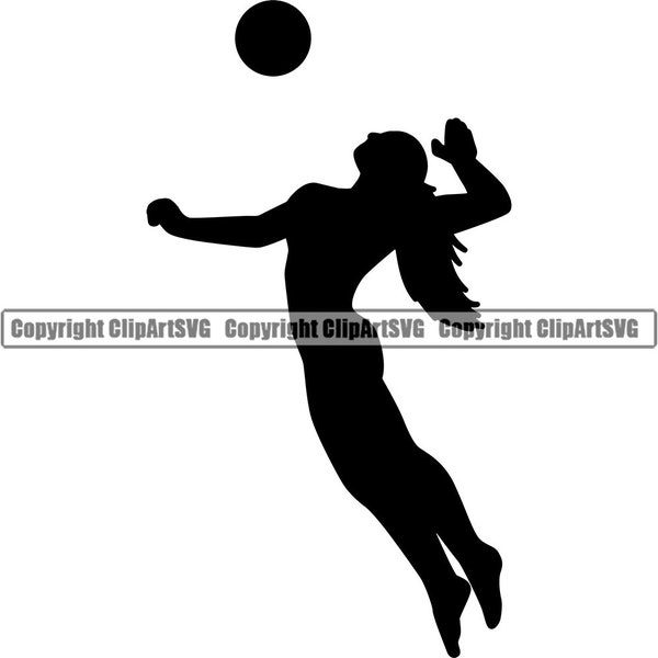 Women Girl Female Spiking Volleyball Ball Net Sports Game Olympics School Match College Beach Fun Art Design Logo SVG PNG Vector Clipart Cut