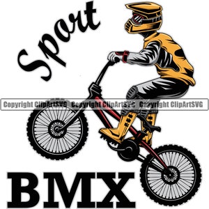 Bicycle Racing BMX Race Racer Extreme Sport Freestyle Wheelie Design Dirt Track Design Element Logo SVG PNG Vector Clipart Cut Cutting File